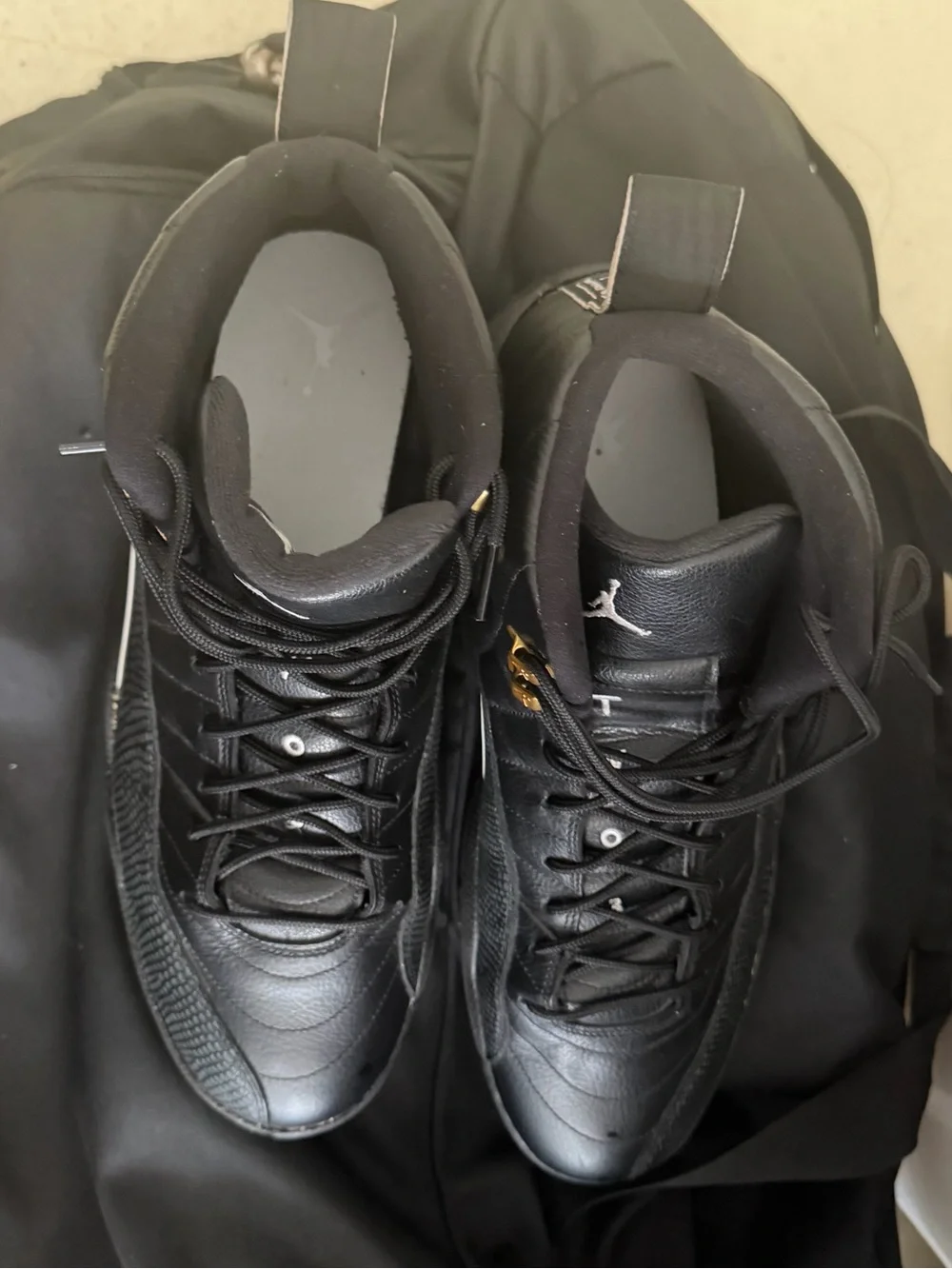 Jordan Men's Black Sneakers with Gold Accents